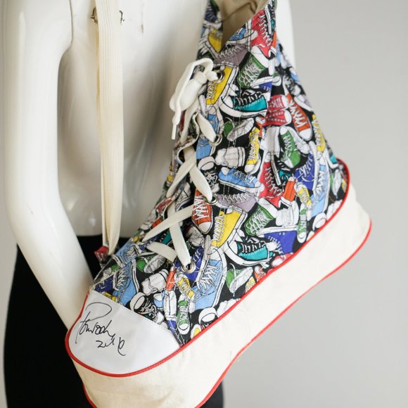 Unbranded | Vintage Handbags - Vintage Giant Canvas Sneaker Shoe Print Gym Bag
